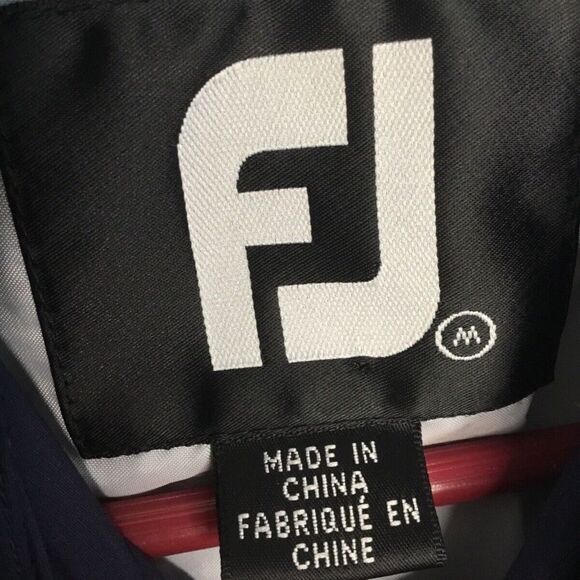 FootJoy FJ Men's Navy Blue 1/2 Zip Long Sleeve Golf Sport Windshirt Jacket Sz. L - Picture 2 of 7